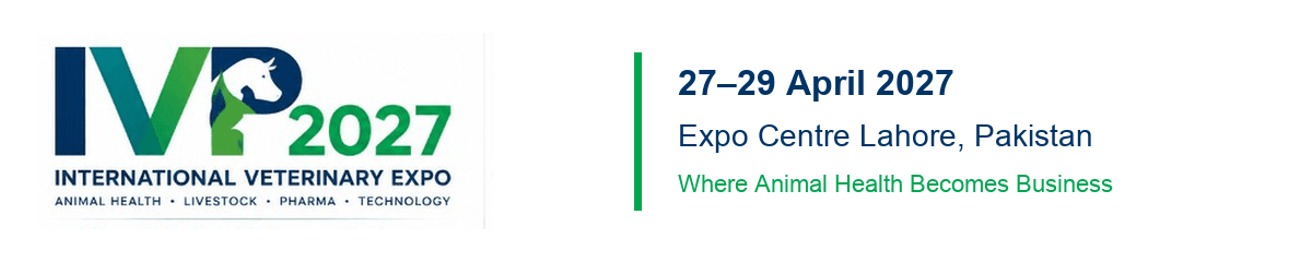 IVP-2027 email signature banner with the logo, 27–29 April 2027, Expo Centre Lahore, and the line Where Animal Health Becomes Business